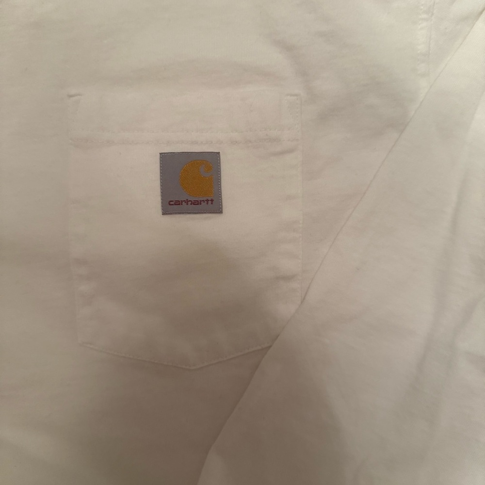 Carhartt Modern Western Minimalist Cabincore White Long Sleeve Shirt Size Large - Picture 8 of 14